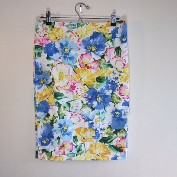 Polo Ralph Lauren Floral Pencil Skirt Stretch Cottagecore Chic  Women's Size 10 - Picture 3 of 10